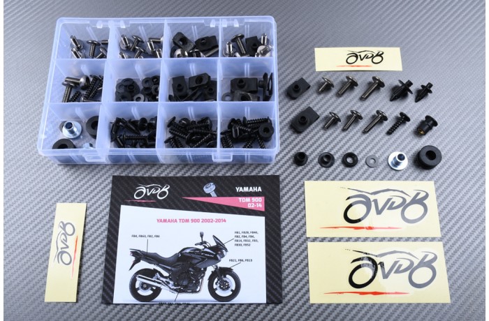 Kit de visserie AVDB spécifique pour carénages YAMAHA TDM 900 2002 - 2014 Kit de visserie AVDB spécifique pour carénages YAMAHA TDM 900 2002 - 2014