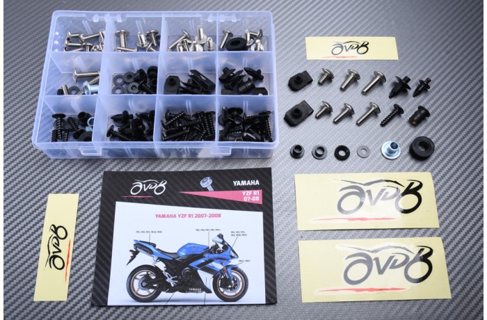 Kit de visserie AVDB spécifique pour carénages YAMAHA YZF R1 2007 - 2008