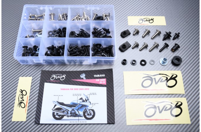 Kit de tornillos AVDB complementario para carenados YAMAHA FJR 1300 2001 - 2012 Kit de tornillos AVDB complementario para carenados YAMAHA FJR 1300 2001 - 2012