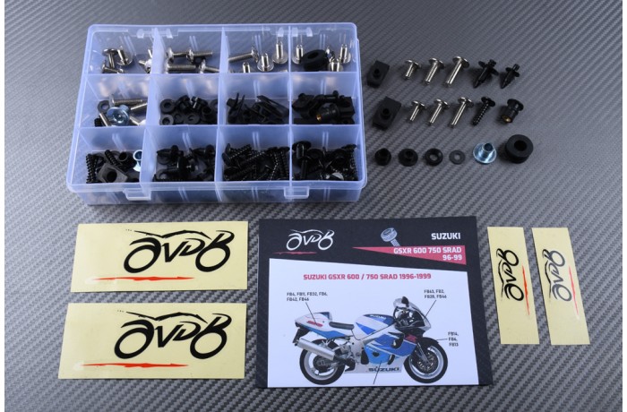 Kit de tornillos AVDB complementario para carenados SUZUKI GSXR 600 / 750 SRAD 1996 - 2000