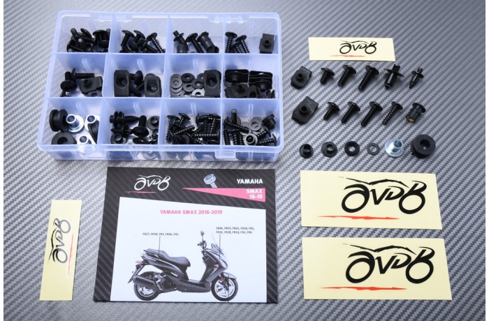 Kit de visserie AVDB spécifique pour carénages YAMAHA SMAX 2016 - 2019 Kit de visserie AVDB spécifique pour carénages YAMAHA SMAX 2016 - 2019