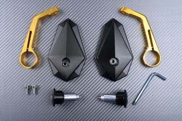 Pair of Bar End Rearview Mirrors in Anodised Aluminum