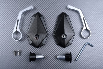 Pair of Bar End Rearview Mirrors in Anodised Aluminum
