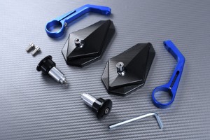 Pair of Bar End Rearview Mirrors in Anodised Aluminum Pair of Bar End Rearview Mirrors in Anodised Aluminum