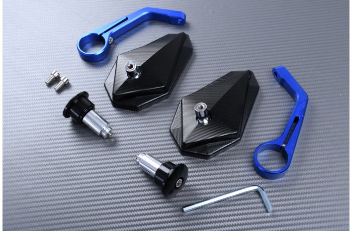 Pair of Bar End Rearview Mirrors in Anodised Aluminum Pair of Bar End Rearview Mirrors in Anodised Aluminum