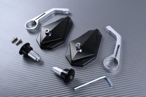Pair of Bar End Rearview Mirrors in Anodised Aluminum