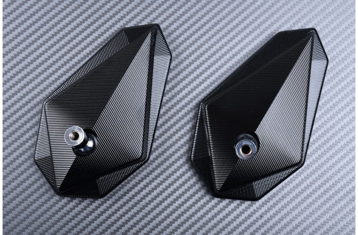 Pair of Bar End Rearview Mirrors in Anodised Aluminum Pair of Bar End Rearview Mirrors in Anodised Aluminum