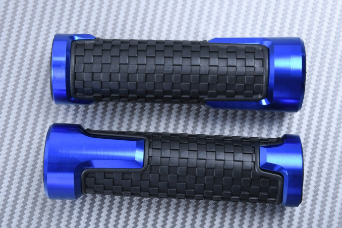Pair of Aluminum and Rubber Handlebar Grips 22 / 24mm