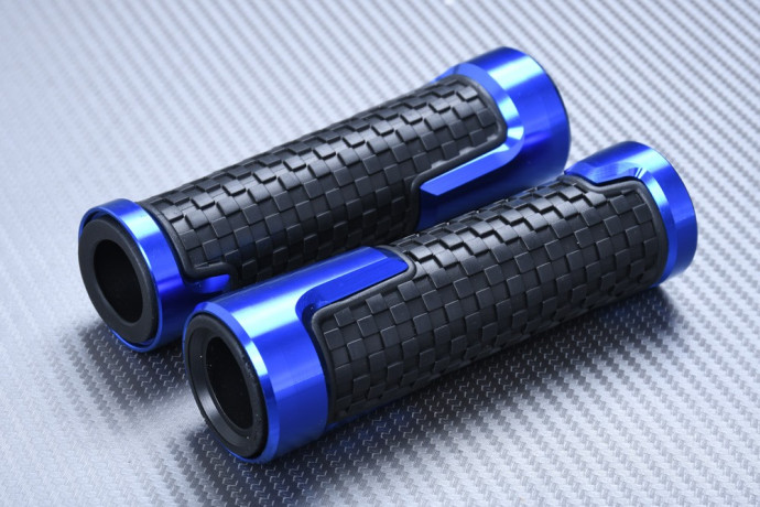 Pair of Aluminum and Rubber Handlebar Grips 22 / 24mm