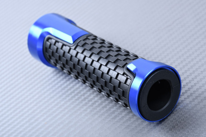 Pair of Aluminum and Rubber Handlebar Grips 22 / 24mm