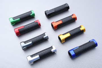 Pair of Aluminum and Rubber Handlebar Grips 22 / 24mm