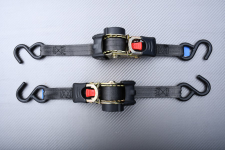 2X Correas de amarre con carraca y carrete automático