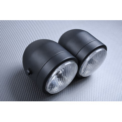 Adaptable Round double Headlight with Bulbs