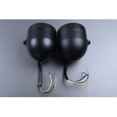 Adaptable Round double Headlight with Bulbs