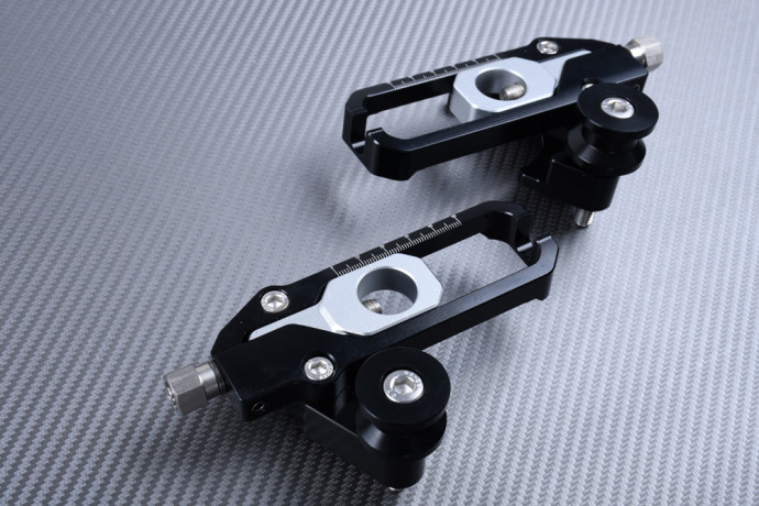 Aluminium Chain adjuster with swing arm spools bracket HONDA CBR / CB 650 F / R 2014 - 2023 Aluminium Chain adjuster with swing arm spools bracket HONDA CBR / CB 650 F / R 2014 - 2023