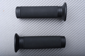 Pair of Rubber Handlebar Grips Black 22 / 24mm