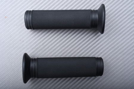 Pair of Rubber Handlebar Grips Black 22 / 24mm