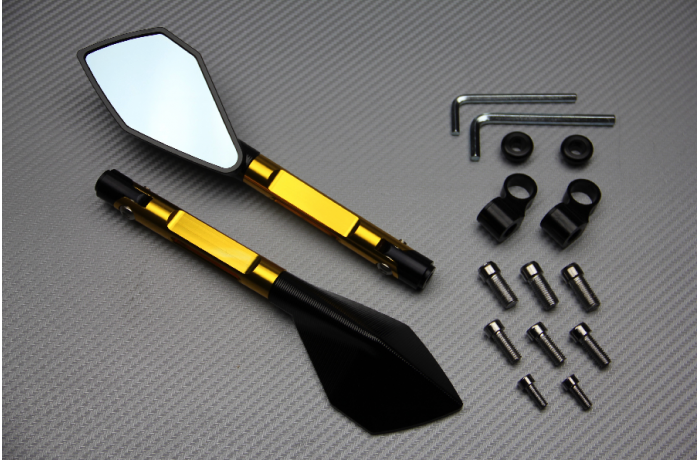 Paire de Rétroviseurs en Aluminium anodisé