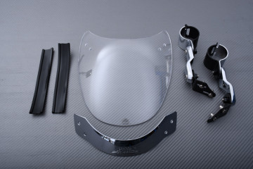 Bulle en Polycarbonate Roadster Phare Rond pour fixation fourche de 35 à 43 mm