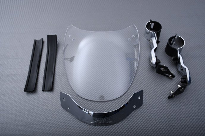 Windscreen Naked Bikes / Round Headlights for fork mounting from 35 to 43 mm Windscreen Naked Bikes / Round Headlights for fork mounting from 35 to 43 mm
