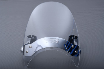 Windschild polycarbonat Windschutzscheibe Roadster Runde Scheinwerfer für Gabelmontage von 35 bis 43 mm Windschild polycarbonat Windschutzscheibe Roadster Runde Scheinwerfer für Gabelmontage von 35 bis 43 mm
