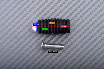 Gear lever / Brake pedal tip in anodised aluminum Gear lever / Brake pedal tip in anodised aluminum