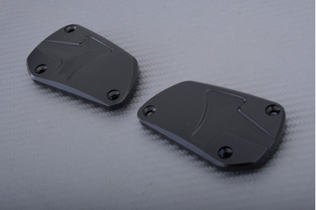 Paar eloxierte Flüssigkeitsbehälterdeckel für Bremsen und Kupplung APRILIA SHIVER / DORSODURO 750 / 900 2008 - 2021