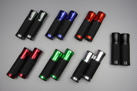 Coppia di manopole in Alluminio / gomma 22 / 24mm modello universale