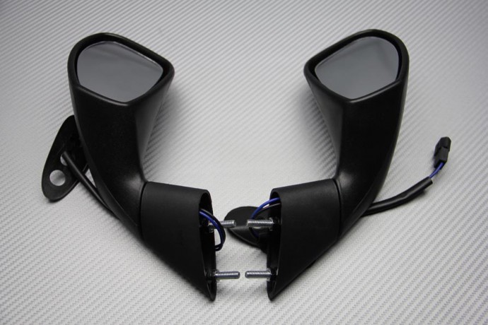 Pair of Aftermarket Rearview Mirrors with Integrated Turn Signals for Aprilia RSV4 1000 09 / 14 & Peugeot XR7