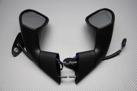 Pair of Aftermarket Rearview Mirrors with Integrated Turn Signals for Aprilia RSV4 1000 09 / 14 & Peugeot XR7