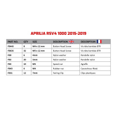 Kit viti AVDB specifico per Carena APRILIA RSV4 1000 1100 2015 - 2020