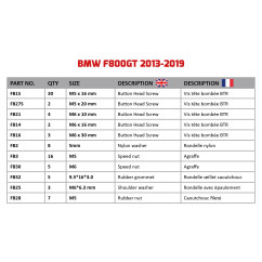 Kit de tornillos AVDB especifico para carenados BMW F800GT 2013 - 2019