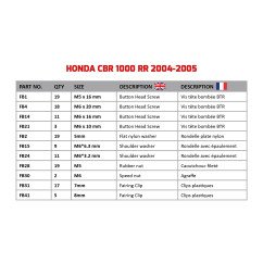 Spezifischer Schraubensatz AVDB für Verkleidungen HONDA CBR 1000 RR 2004 - 2005