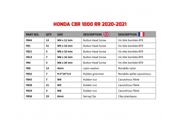 AVDB Specific Hardware / Complete Bolts & Screws Fairing Kit HONDA CBR 1000 RR R / SP 2020 - 2024 AVDB Specific Hardware / Complete Bolts & Screws Fairing Kit HONDA CBR 1000 RR R / SP 2020 - 2024