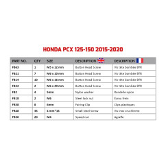 Kit viti AVDB specifico per Carena HONDA PCX 125 / 150 2015 - 2020