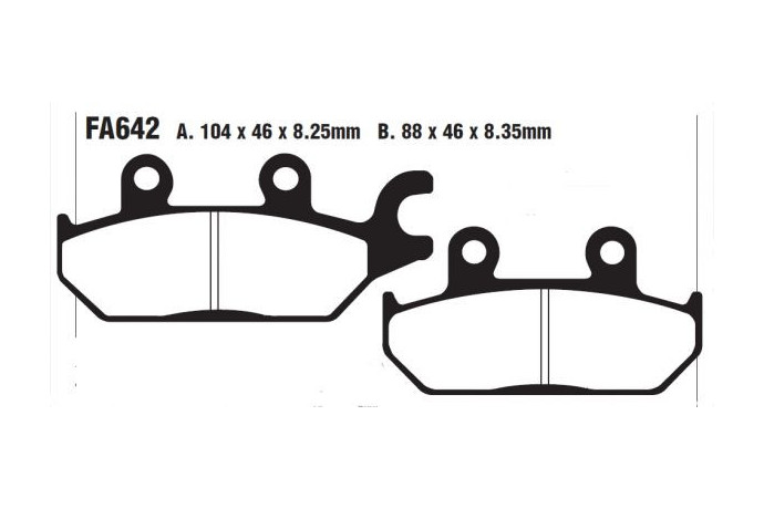 Coppia pastiglie freno EBC FA642TT Utilizzo strada Coppia pastiglie freno EBC FA642TT Utilizzo strada