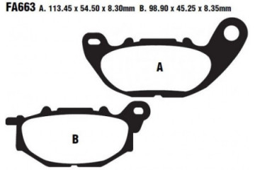 Jeu de plaquettes de frein EBC FA663V Utilisation Route