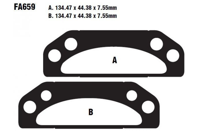 Jeu de plaquettes de frein EBC FA659TT Utilisation Route Jeu de plaquettes de frein EBC FA659TT Utilisation Route