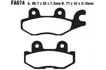 Coppia pastiglie freno EBC FA674TT Utilizzo strada