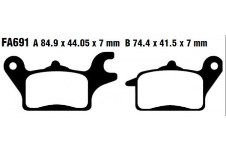 Set of EBC brake pads Road use FA691 FA691HH
