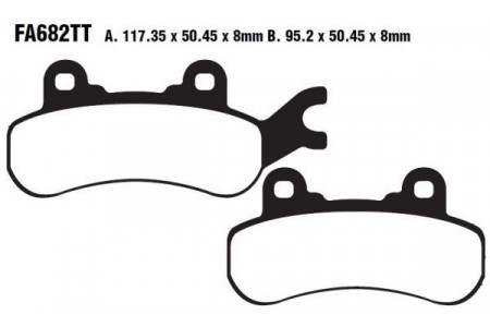 Jeu de plaquettes de frein EBC Performance FA682R Utilisation Intensive