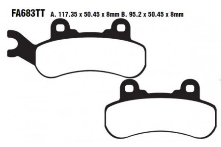 Jeu de plaquettes de frein EBC Performance FA683R Utilisation Intensive