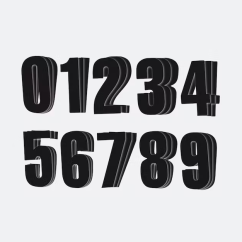 Pack de 3 stickers / Pegatinas Números MOTION ED2