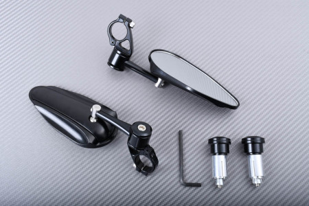 Pair of Bar End Rearview Mirrors in Anodised Aluminum