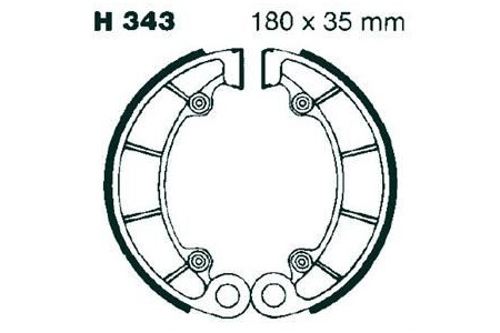 Kit de zapatas / Tambor de freno trasero EBC H343 HONDA FOURTRAX 350 / 500 / SHADOW 400 / 750 / 1100