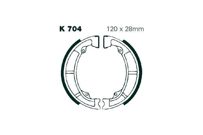 Kit de mâchoires / Tambours de frein avant / arrière EBC K704 KAWASAKI KL / KX / KE 125 / 175 / 250 / HONDA SXS 1000