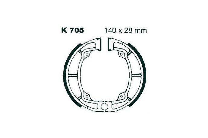 EBC Brake Shoes Kit for Front and Rear Drum Brake K705 KAWASAKI KX / KXT / KLF / KLT / KDX 200 / 220 / 250 / 420 EBC Brake Shoes Kit for Front and Rear Drum Brake K705 KAWASAKI KX / KXT / KLF / KLT / KDX 200 / 220 / 250 / 420