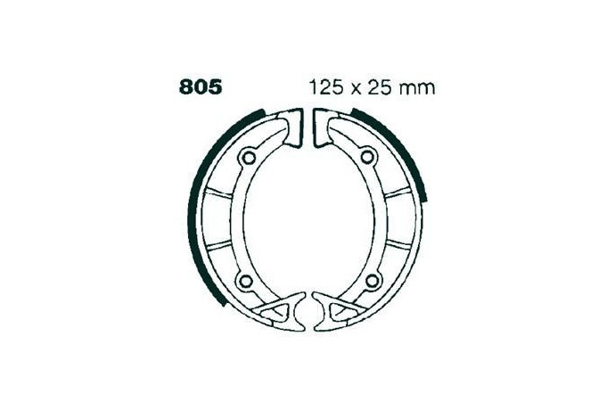 Kit de mâchoires / Tambours de frein avant EBC 805 APRILIA SCARABEO 50 1993 - 1997
