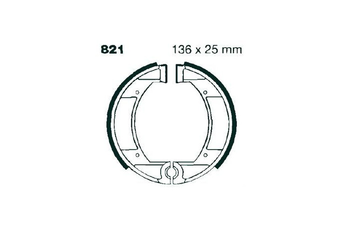Kit de mâchoires / Tambours de frein avant / arrière EBC 821G GILERA / MOTO MORINI / GARELLI / NVT