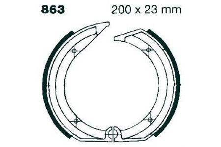 Kit de zapatas / Tambor de freno trasero EBC 863 BMW K75 1984 - 1988
